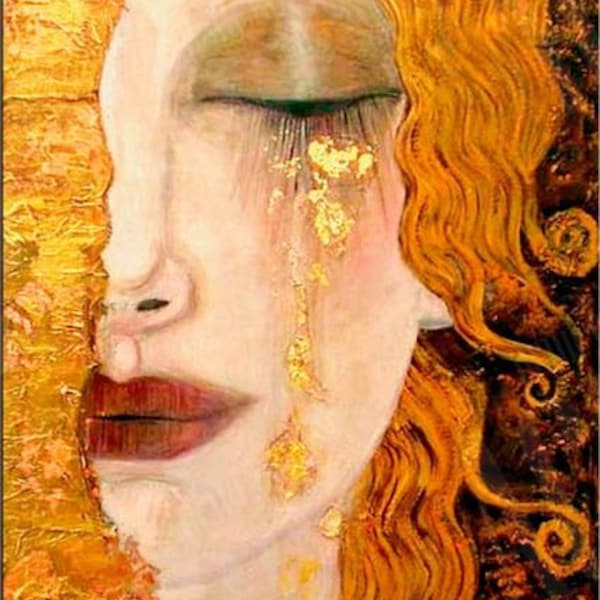 Lienzo The Golden Tears, reproducción de Gustav Klimt