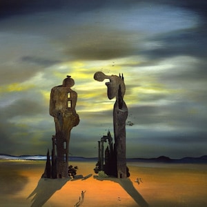 Salvador Dali Canvas, Dali Archeological Reminiscence of Millet s Angelus Canvas Wall Art Print Framed, Dali Reproduction Print