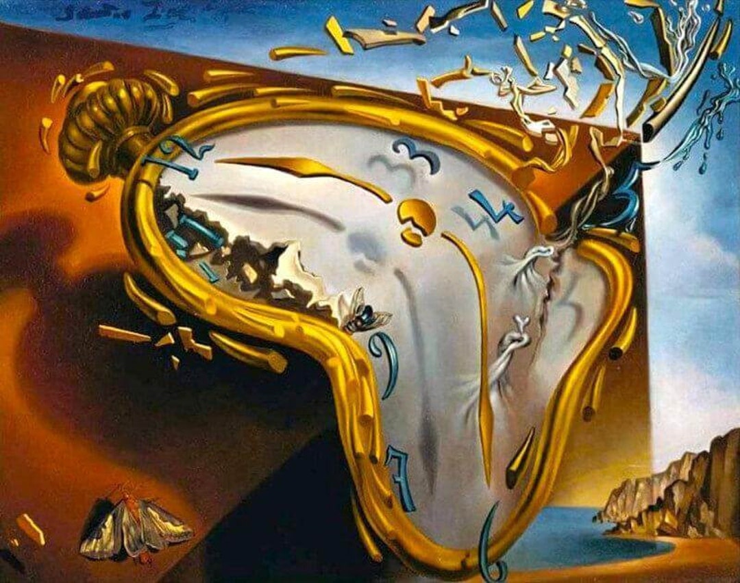 Lienzo de Salvador Dalí, Reloj blando en el momento de la primera  explosión, también conocido como Explosión del reloj, Impresión de  reproducción de
