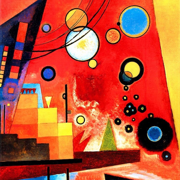 Kandinsky Heavy Red Wall Art, Wassily Kandinsky Schweres Rot Reproduction Print