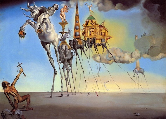 Salvador Dali 'temptation of St. Anthony' Canvas Print - Etsy
