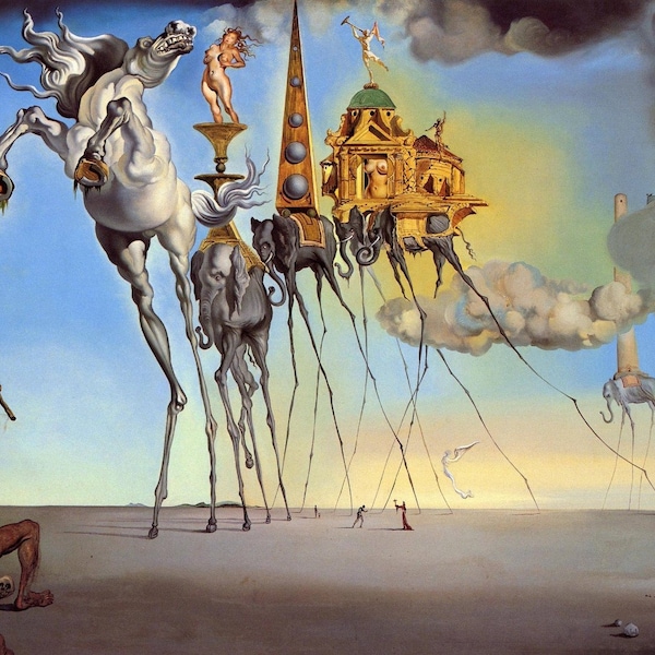 Salvador Dali Leinwand, Die Versuchung des Hl. Antonius Leinwand, Dali Reproduktion Print