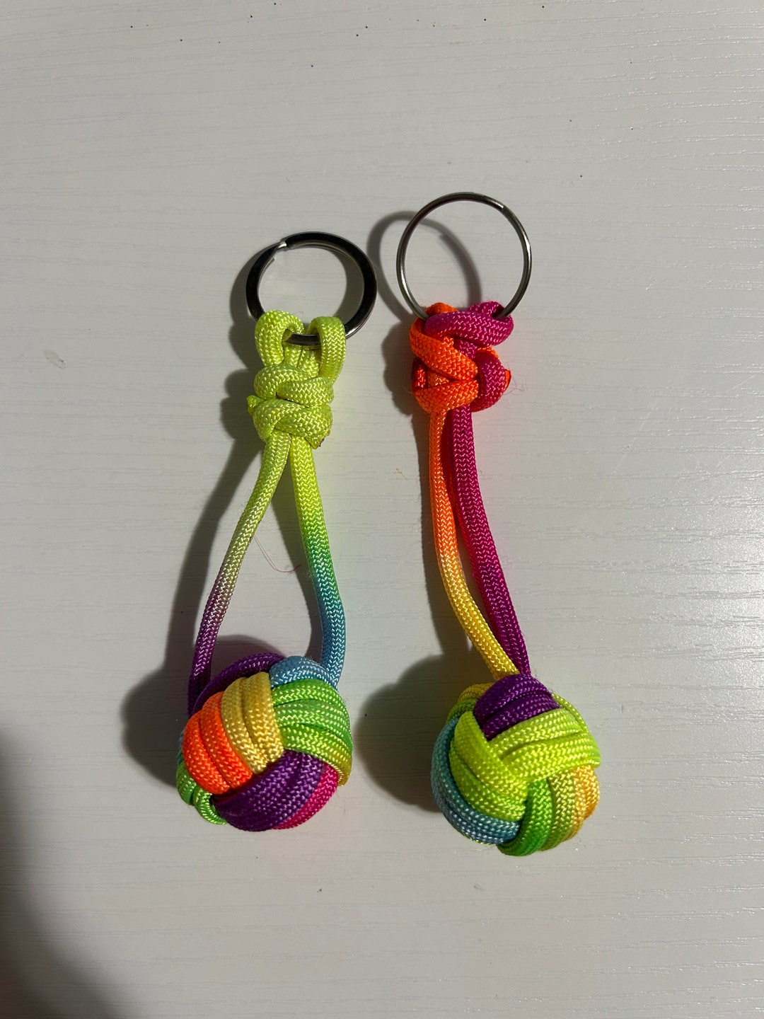 Monkey Ball Keychain Multicolor Rainbow Etsy