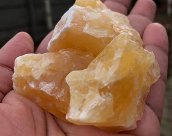 Rough Raw Orange Calcite Crystal/Rock (Madagascar)