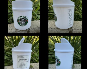 Pegatina de combustible para profesores de Starbucks (impermeable). Perfecto para un bote de basura Starbucks personalizado: agradecimiento al maestro. ¡Las pegatinas impresas se enviarán por correo!
