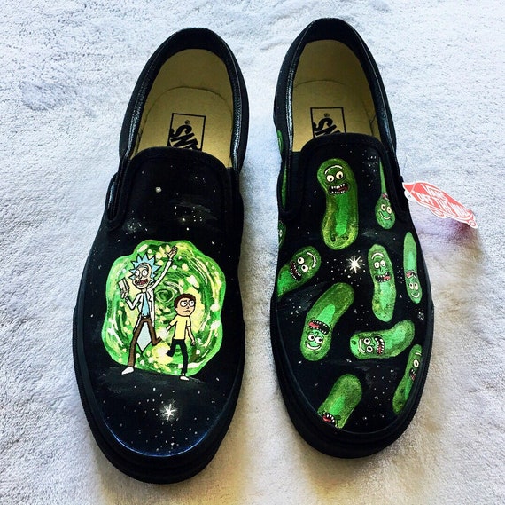 rick and morty slip on vans