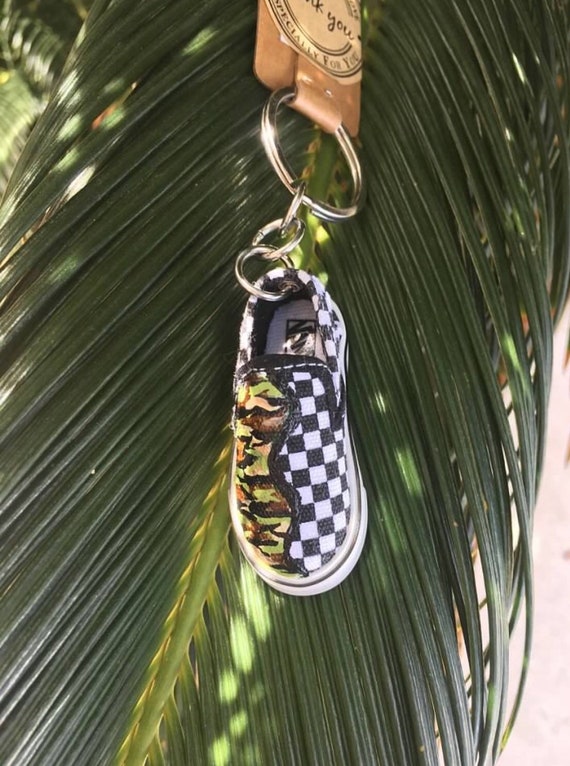 checkered vans keychain