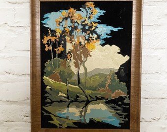 Custom Framed Vintage Velvet Paint by Numbers