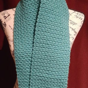 Handmade Aqua Thin Crochet Scarf
