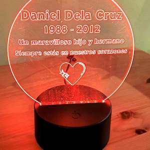 Engraving on acrylic with a LED light base.
