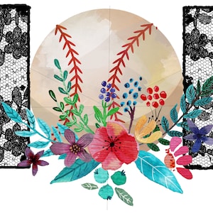 Sublimate transfer ready to press, Floral Lace Baseball Mom Transfer, Sublimation Transfer, Ready to press
