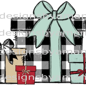 Sublimate Transfer ready to press, Christmas Presents, Buffalo Plaid, Sublimation Transfer, christmas transfer, Merry Christmas