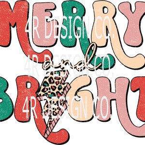 Sublimate Transfer, Ready to press, Merry and Bright, Christmas Transfer, Sublimation Transfer, Merry Christmas Transfer
