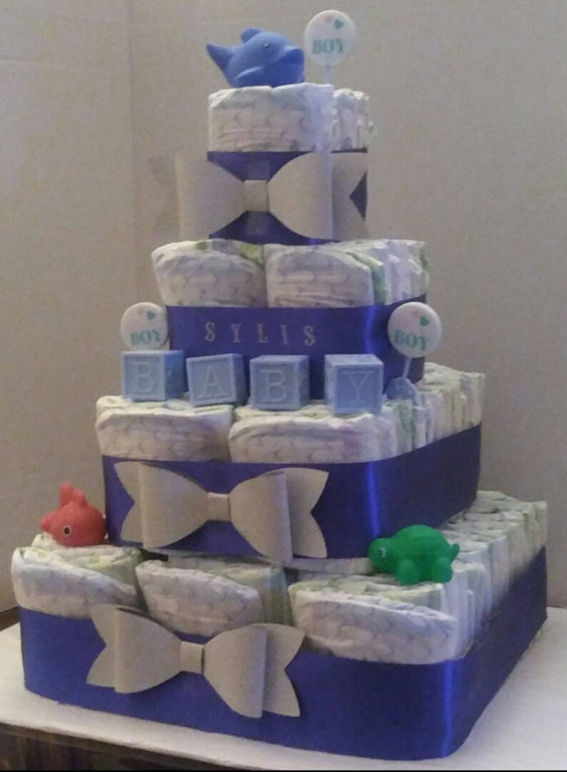 square diaper cake