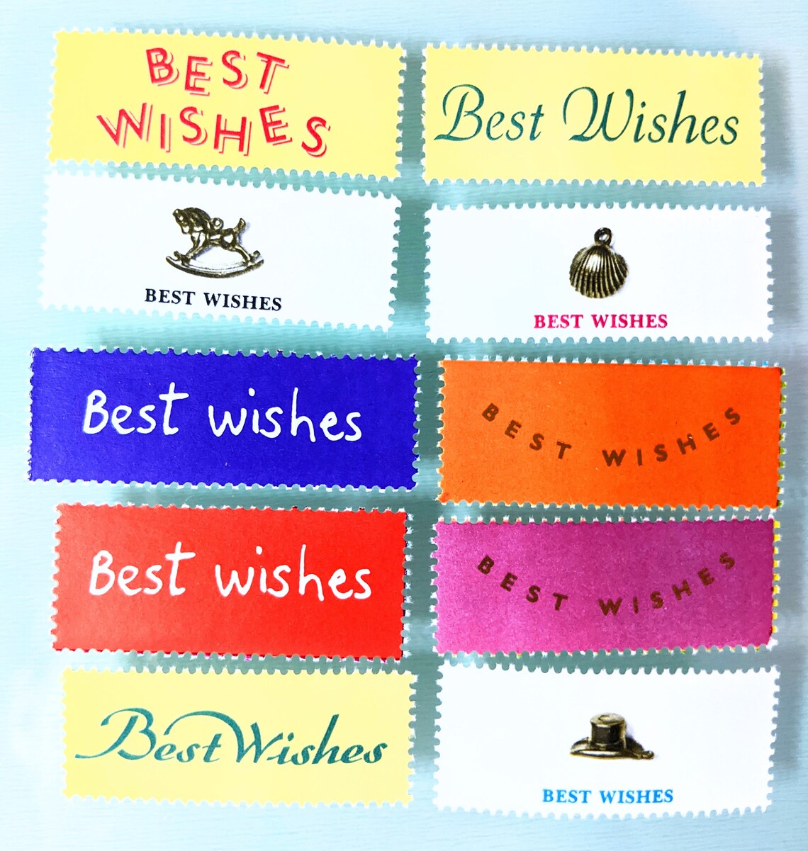 10 x Best Wishes sticker labels for mail art crafting or | Etsy