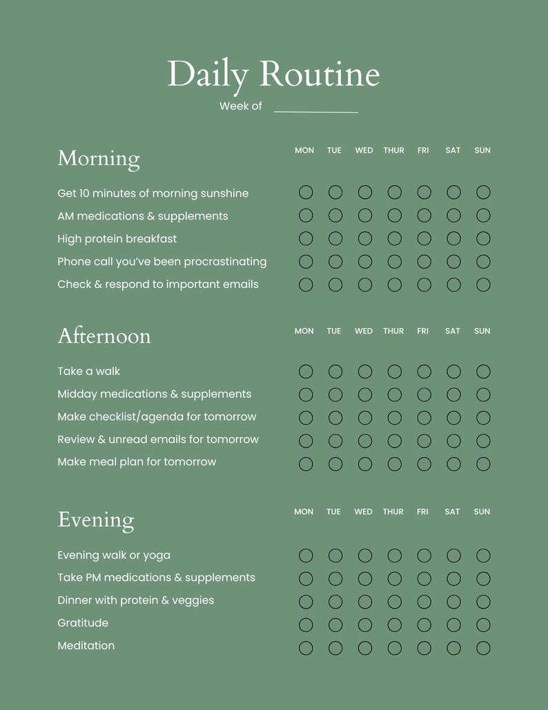 ADHD Daily Routine Planner, Habit Tracker, Daily Checklist for Things ...