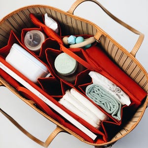 Lilibell Classic Red (M) - Wickeltasche,  waschbar und wasserabweisend, Neverfull MM Organizer, Handtaschen-Organizer, Bag in Bag