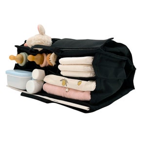 Lilibell Classic Black Diaper Bag Diaper Backpack Bag in Bag Bag Organizer Handbag Organizer Inner Pockets Handbag Folder image 5
