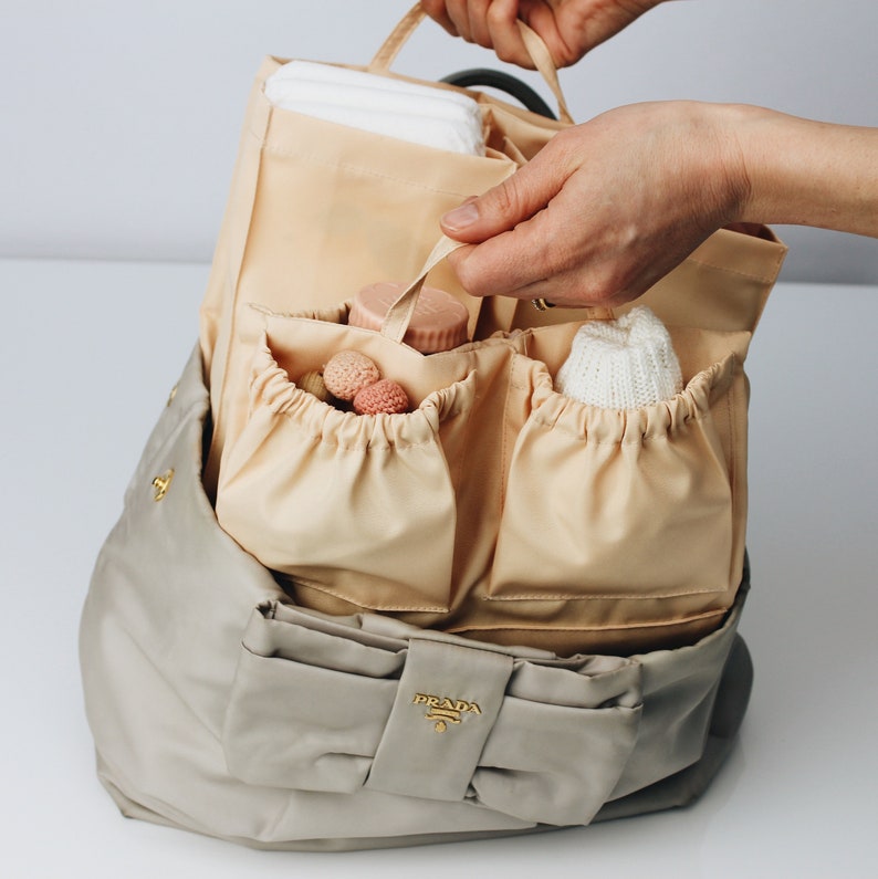 Lilibell Pico Beige diaper bag, diaper backpack, organizer, bag in bag image 7