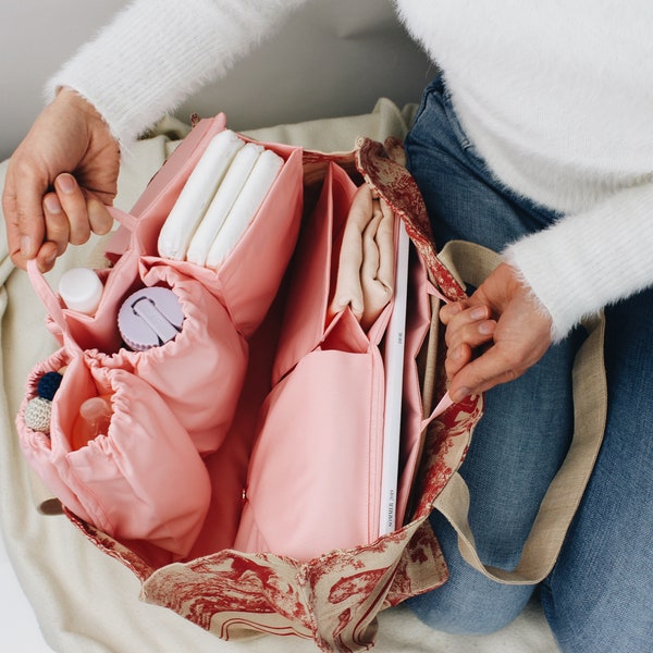 Lilibell Classic Blossom Pink - Wickeltasche Wickelrucksack Bag in Bag Taschenorganizer Handtaschen Organizer Innentaschen Handtaschenordner