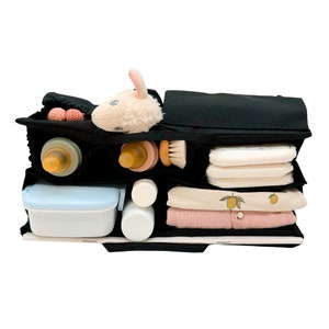 Lilibell Classic Black Diaper Bag Diaper Backpack Bag in Bag Bag Organizer Handbag Organizer Inner Pockets Handbag Folder image 2