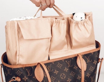 Organizzatore per borse Lilibell beige M - lavabile e resistente all'acqua, organizzatore per borse Neverfull MM, borsa in borsa