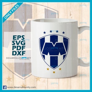 Escudo de Rayados de Monterrey, En la vida y en la cancha SVG, EPS, PDF, Png, 300ppp, Cortador Silueta Cameo