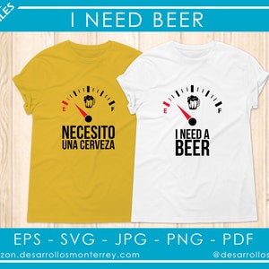 2 talen - ik heb een bier-svg, bier-svg, gastank-svg, biermok-svg, brandstof-svg, cheve-svg, bierfles-svg nodig