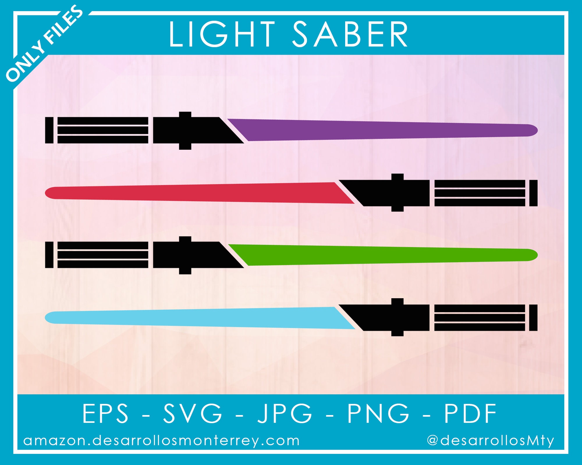 Download Funny Lightsaber In 4 Differents Colors Svg Eps Pdf Png Etsy