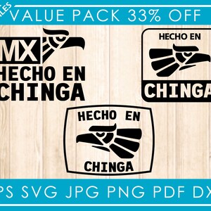 Made in Mexico and in Chinga, Typical Mexican word, Aguila, SVG, AI, pdf, png 300ppp, Cutting silhouette Cameo