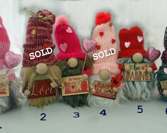 Valentine Gnomes for home decor and gifts -Love Gnomes - Happy Heart Gnomes - Knitted Gnomes - Perfect Gift