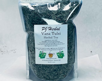 Vana Tulsi - Herbal Tea - Holy Basil Tea - Dried Herb - Grown Sustainably on Our Small Family Farm in Mississippi