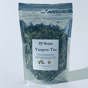 Yaupon Holly Herbal Tea - Dried Herb - Naturally Caffeinated Green Tea - Grown Sustainably on Our Small Family Farm in Mississippi