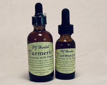 Turmeric Glycerite - Alcohol-Free Liquid Extract - Made from Fresh Turmeric Grown on our Small Family Farm in Mississippi