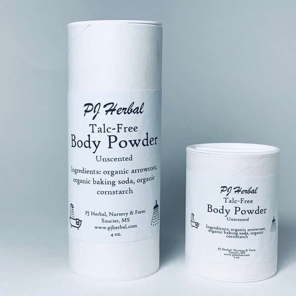 Talc-Free Bath-Baby-Body Powder - Lavender & Unscented - All Organic Ingredients