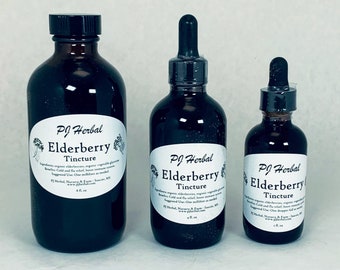 Elderberry Glycerite - Tincture - Alcohol-Free Liquid - Made from Fresh-Picked Elderberries