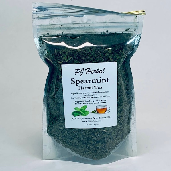 Spearmint Herbal Tea - Dried Herb - Grown Sustainably on Our Small Family Farm in Mississippi