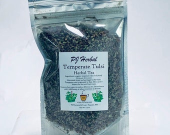 Temperate Tulsi Herbal Tea - Holy Basil Tea - Dried Herb - Grown Sustainably on Our Small Family Farm in Mississippi