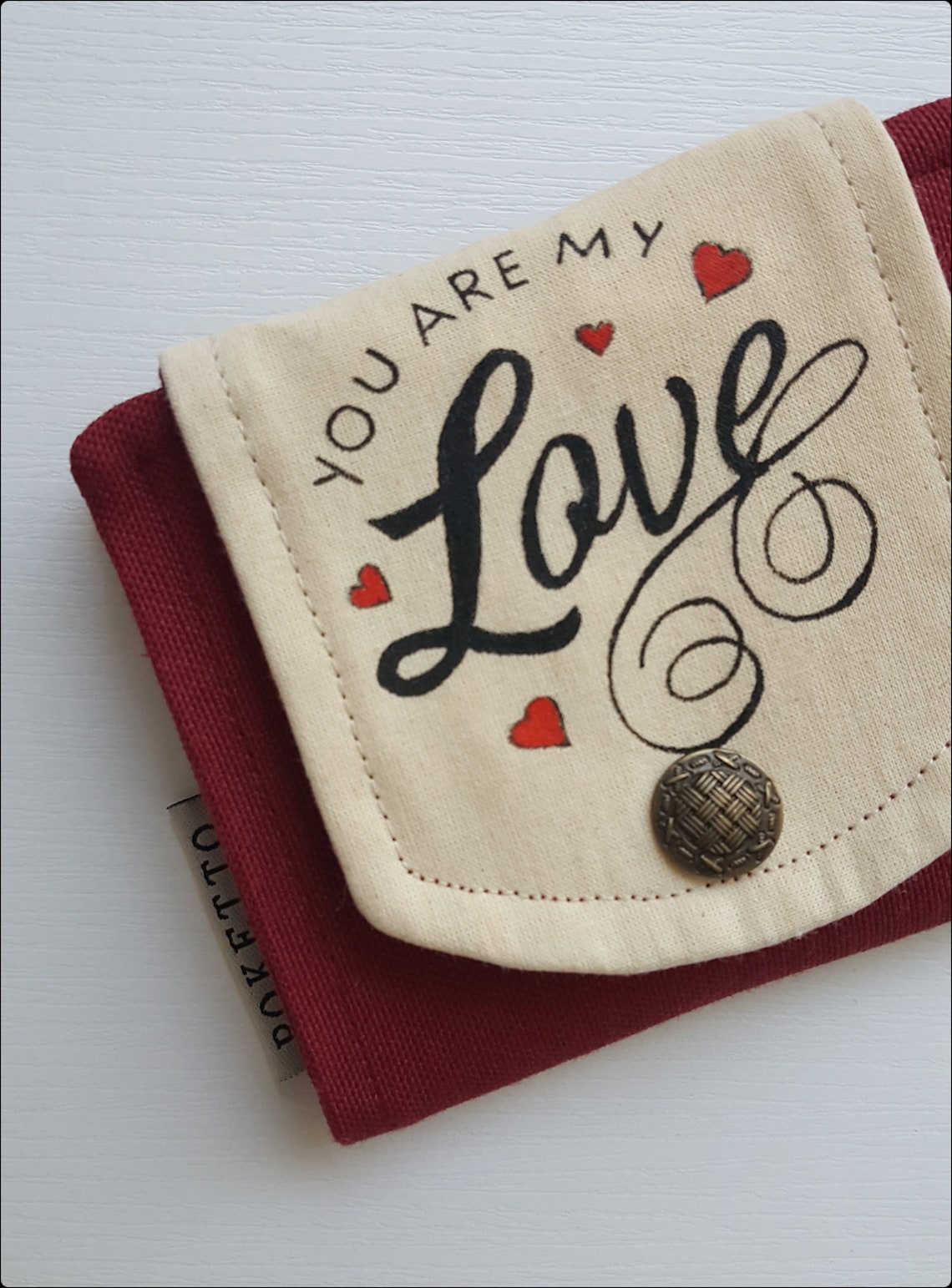 My Love Handpainted Wallet Valentines day present Lover gift Etsy