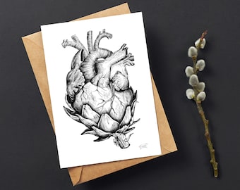 Postcard Illustration "ARTICHAUT HEART"