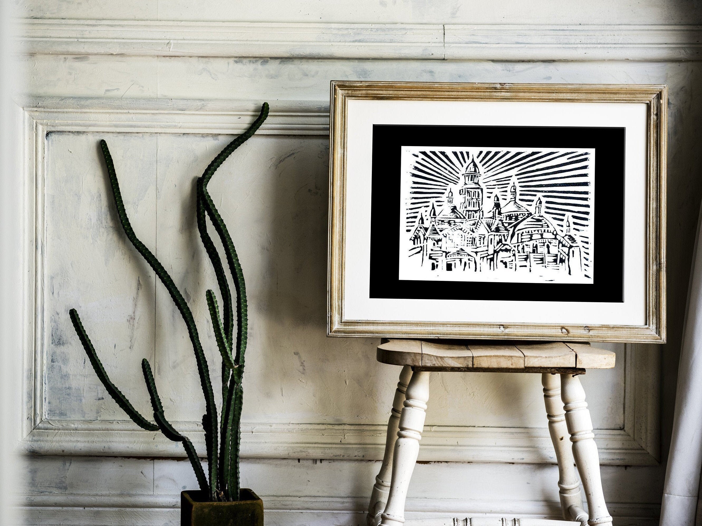 Linogravure Artisanale Cathedrale Saint Front à Périgueux | Dordogne Périgord Aquitaine