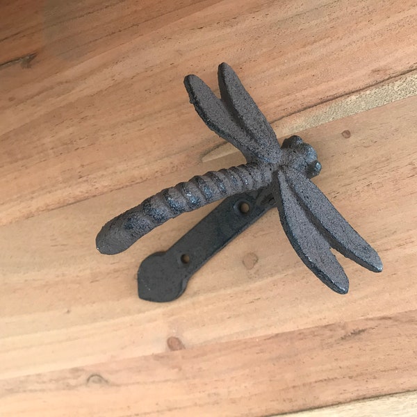 Vintage French Provincial Cast Iron Antique Style Dragonfly Door Knocker Metal Outdoor Entryway Doorknocker Housewarming Gift Idea