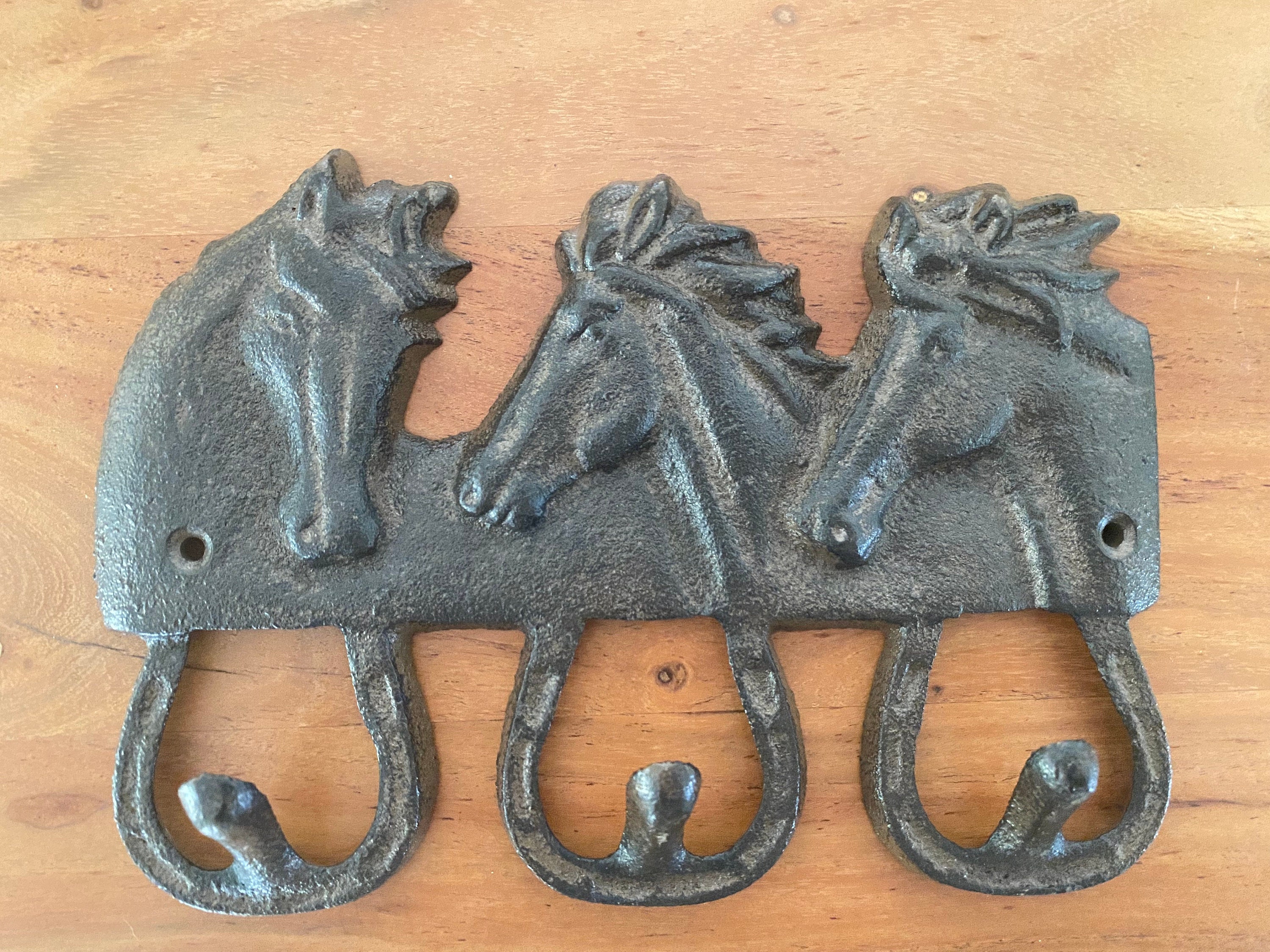 Vintage Look Cast Iron Rustic Antique Style Horse Wall Hooks Feature Farm  Country Animal Hooks And Fixture Towel Hook Coat Hook Gift Idea