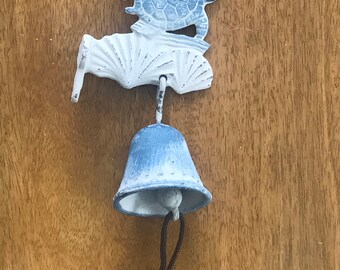 Campainha de porta rústica em ferro fundido com formato de tartaruga - Decoração para casa de praia.