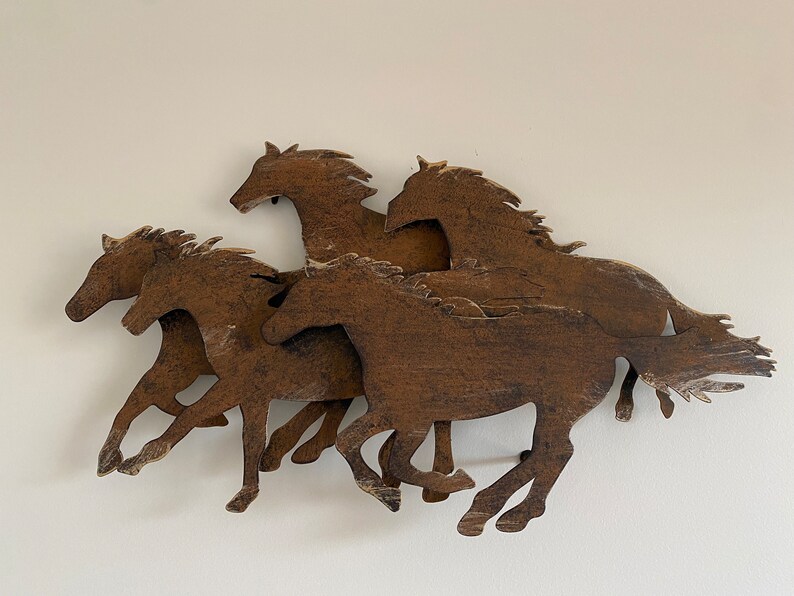 Stamped Metal Running Horses Rustic Metal Running Horses Wall Art, 3D Laser Cut Country Decor - Etsy