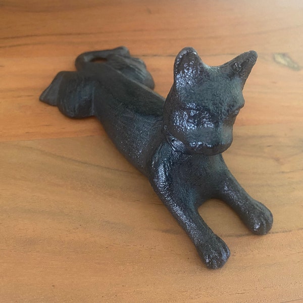 Cast Iron Cat Doorstop Lying Cat Vintage Look Door Wedge Country Style Heavy Door Stopper Gift Idea Dog Lovers Home Door Accent