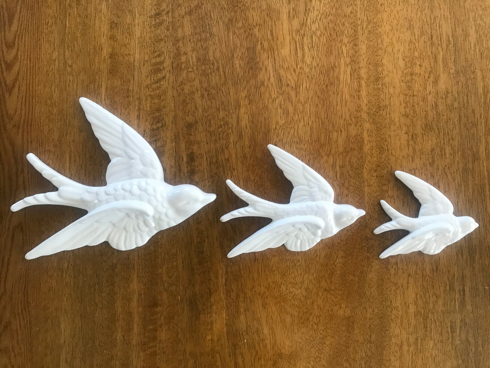 S/3 White Flying Wall Birds Hanging Retro Vintage Style Etsy