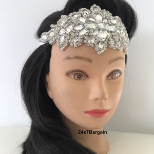Glamour Rhinestone flapper Gatsby Headband, Wedding Headband, Crystal Headband, Wedding Headpiece, Bridal Headpiece, 1920s Flapper headband