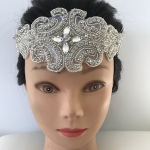 Rhinestone flapper Gatsby Headband, Wedding Headband,Crystal Headband, Wedding Headpiece, Halo Bridal Headpiece, 1920s Flapper headband