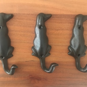 Cast Iron Dog Hook,Set Of 3 Rustic Hook, Wall Hook, Nursery Hook, Animal Hooks,Dog Wall Decor, Dog, Wildlife Wall Decor
